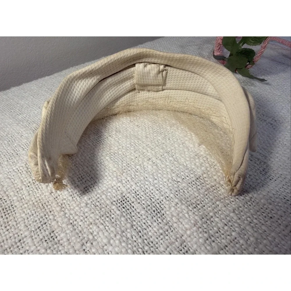 2- Vintage '60's Head pieces White Headband W/veil Pink Headpiece W/leaves